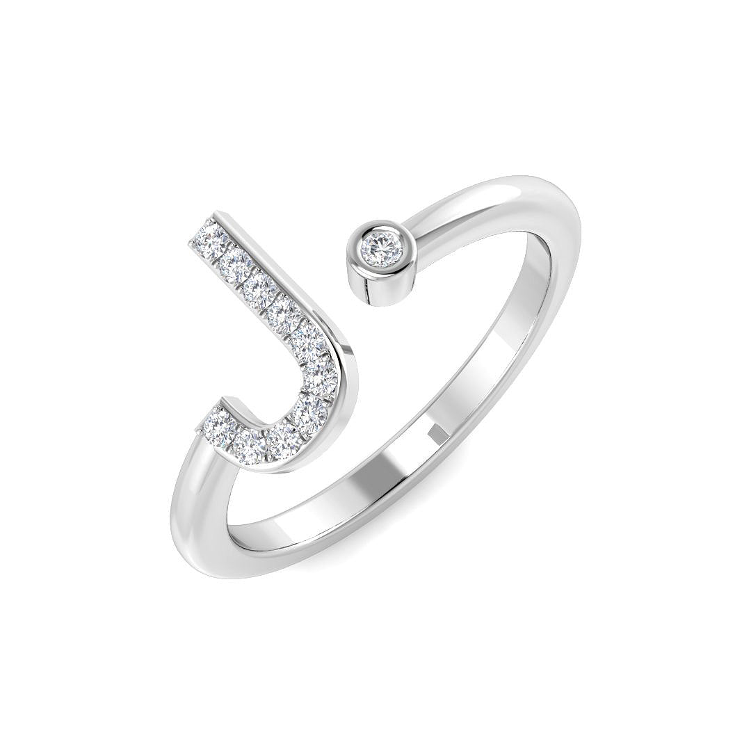 Initials Diamond Ring 0.09ct – SR4467-J – Platinum