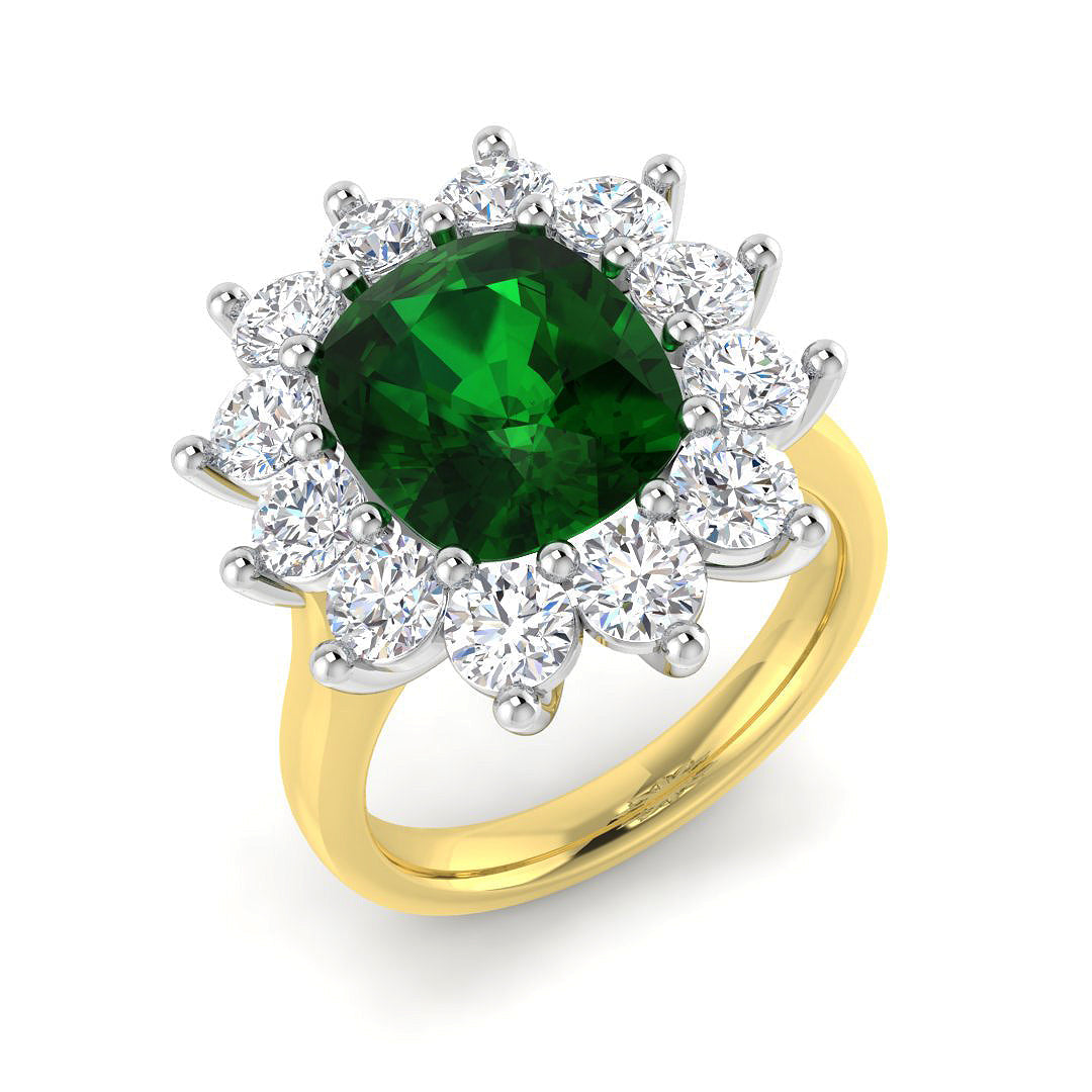 Cluster Diamond Ring 2.93ct–5.48ct – SL9378~EM – 18k Yellow Gold