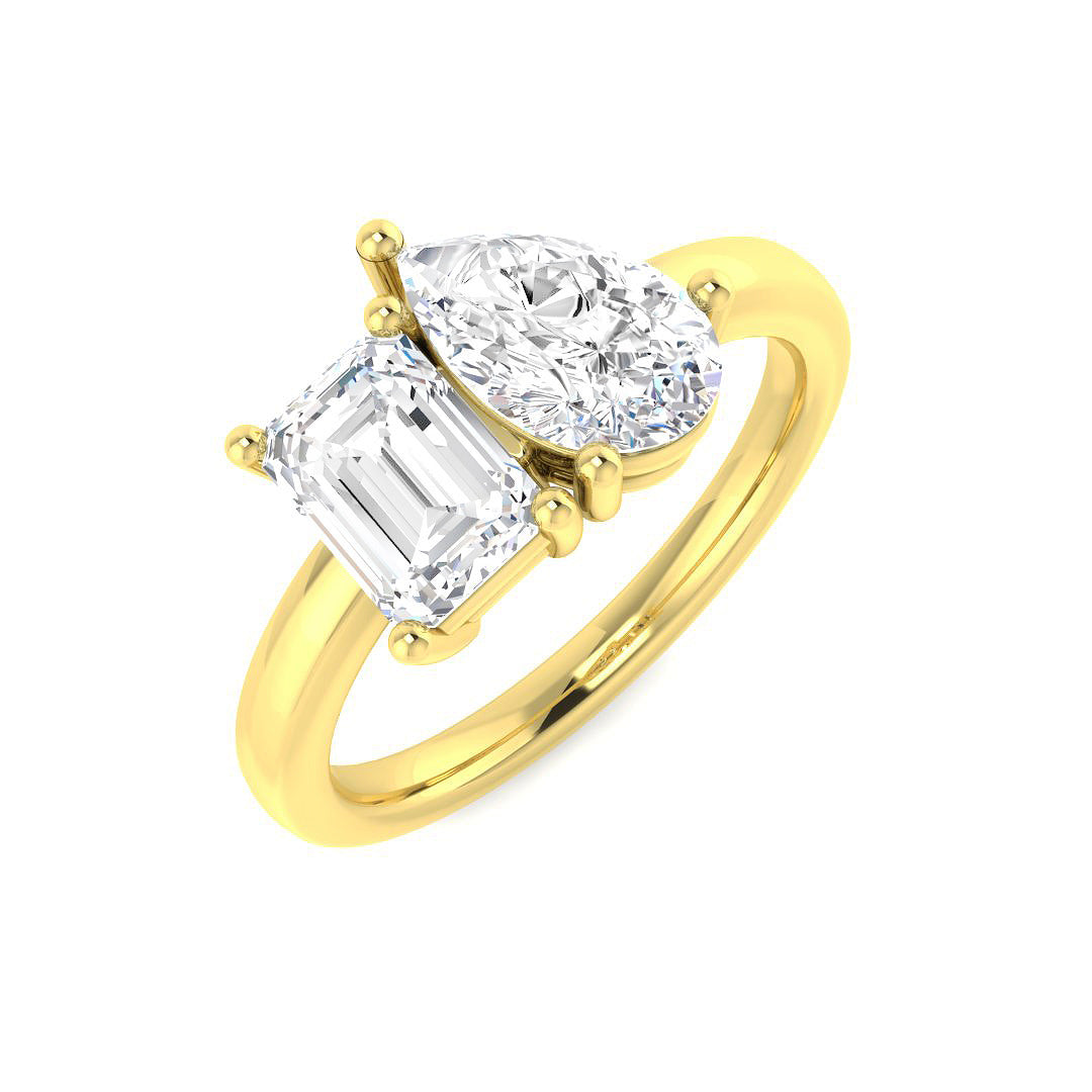 Two Stone Diamond Ring 0.97ct–2.04ct – SR4268 – 18k Yellow Gold