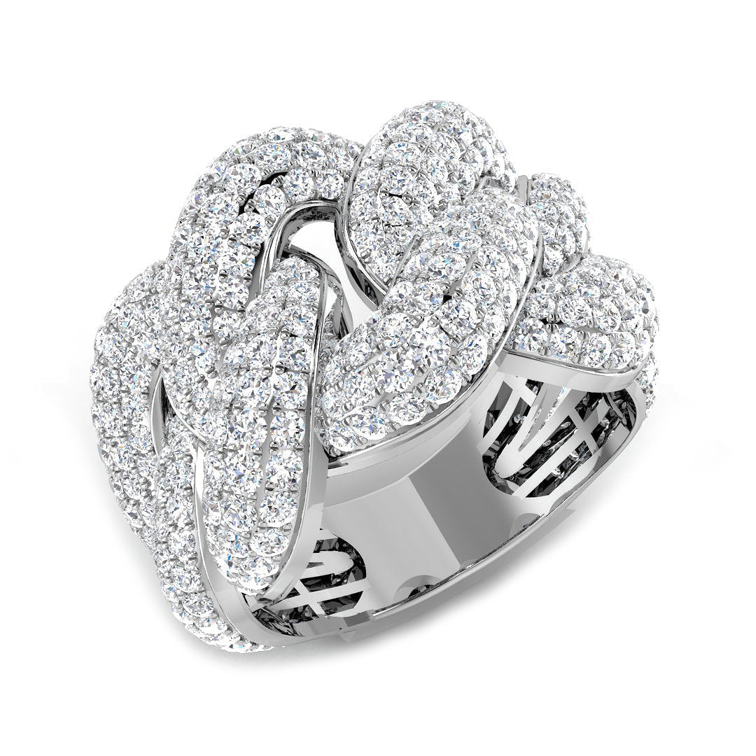 Pave Diamond Ring 4.55ct – SL8699 – 18k White Gold