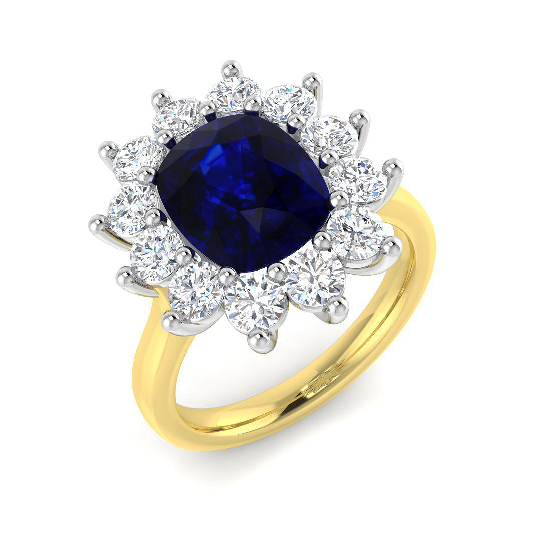 Cluster Diamond Ring 1.23ct–7.3ct – SL9878~BS – 18k Yellow Gold
