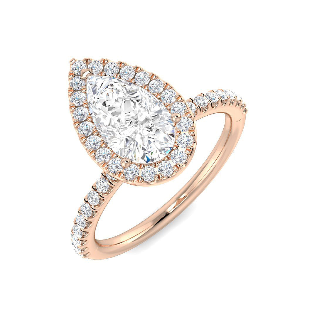 Halo Diamond Ring 0.55ct–5.71ct – SR530 – 18k Rose Gold