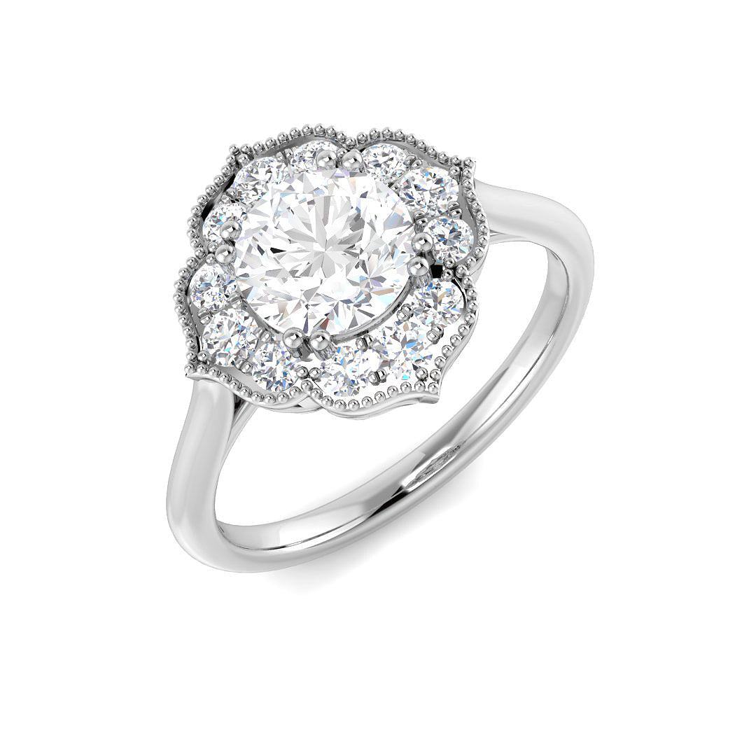 Vintage Diamond Ring 1.39ct–3.57ct – SR7356 – 18k White Gold