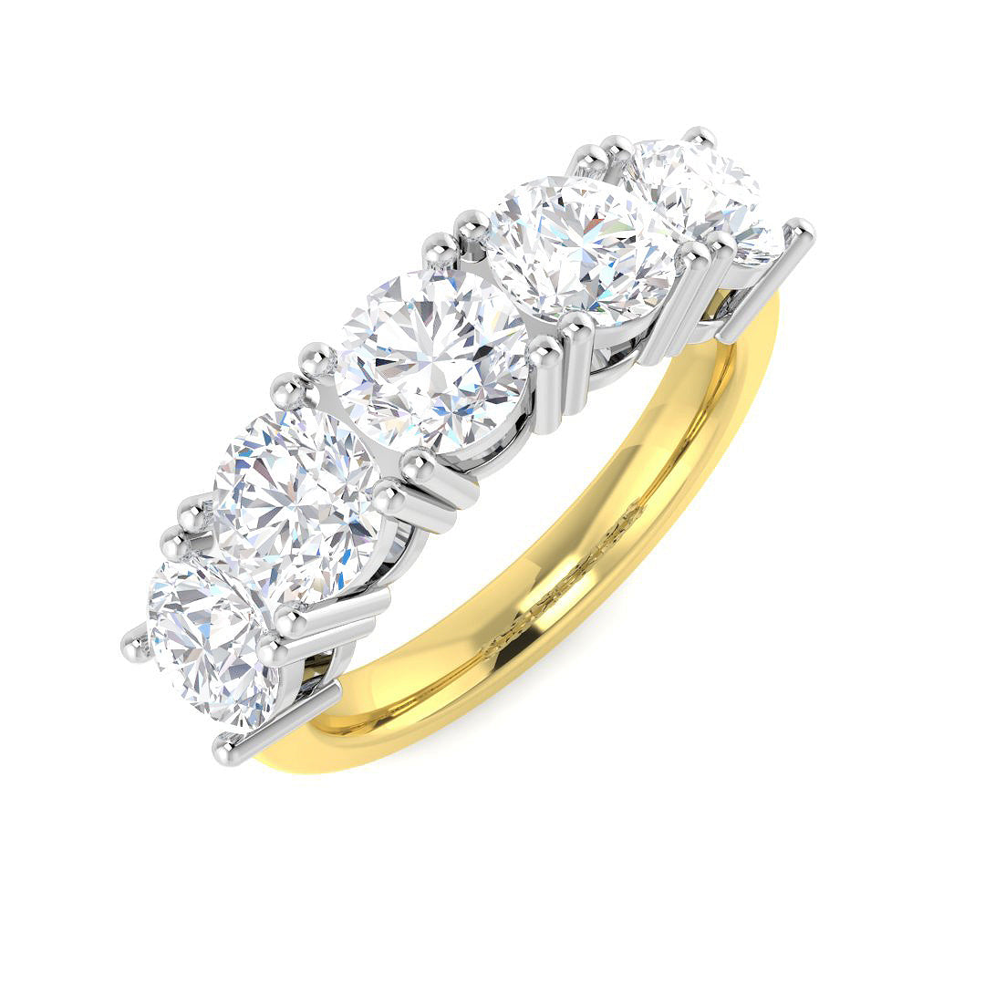 Five Stone Diamond Ring 2.66ct – SR5619 – 18k Yellow Gold
