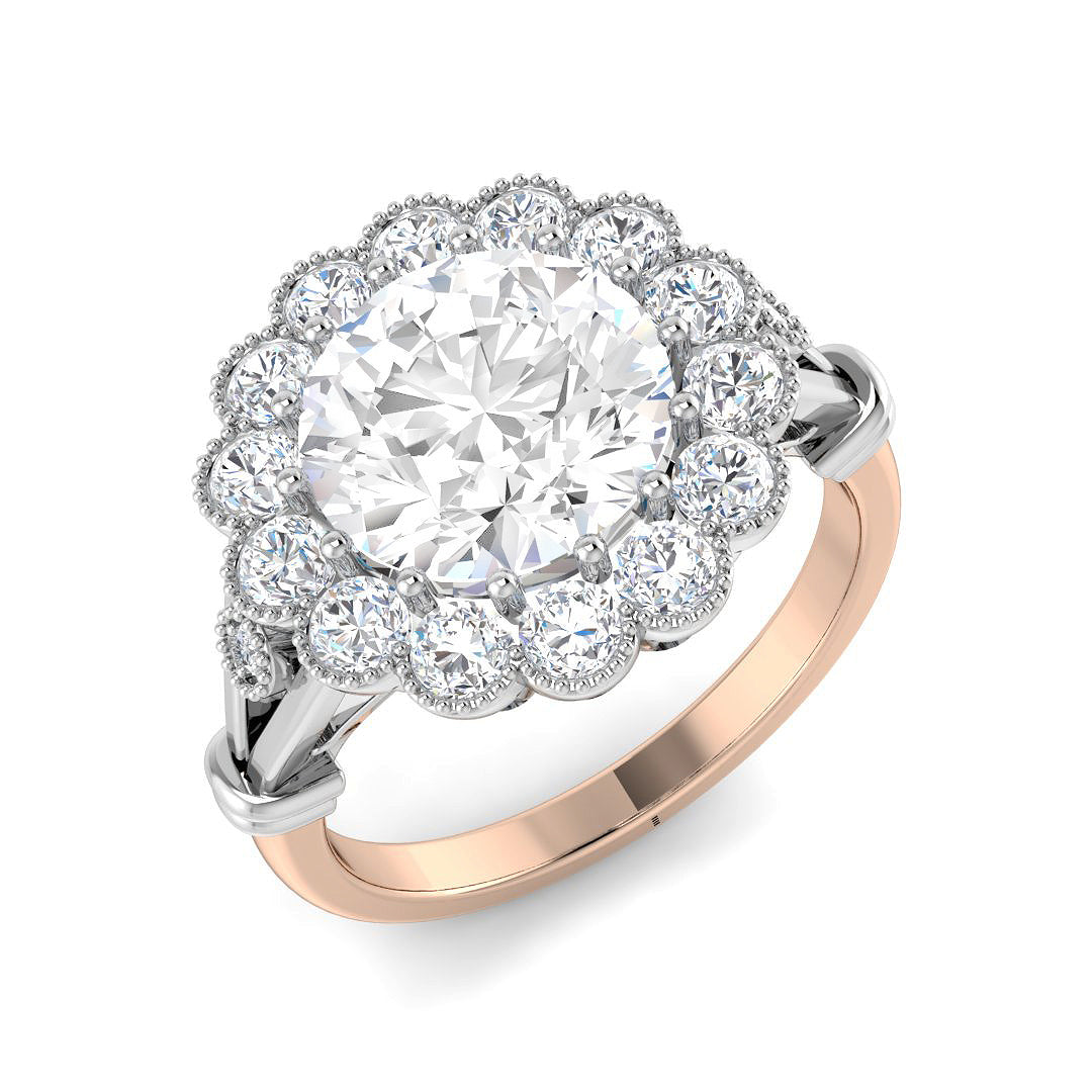 Vintage Diamond Ring 1.21ct–3.76ct – SR7352 – 18k Rose Gold