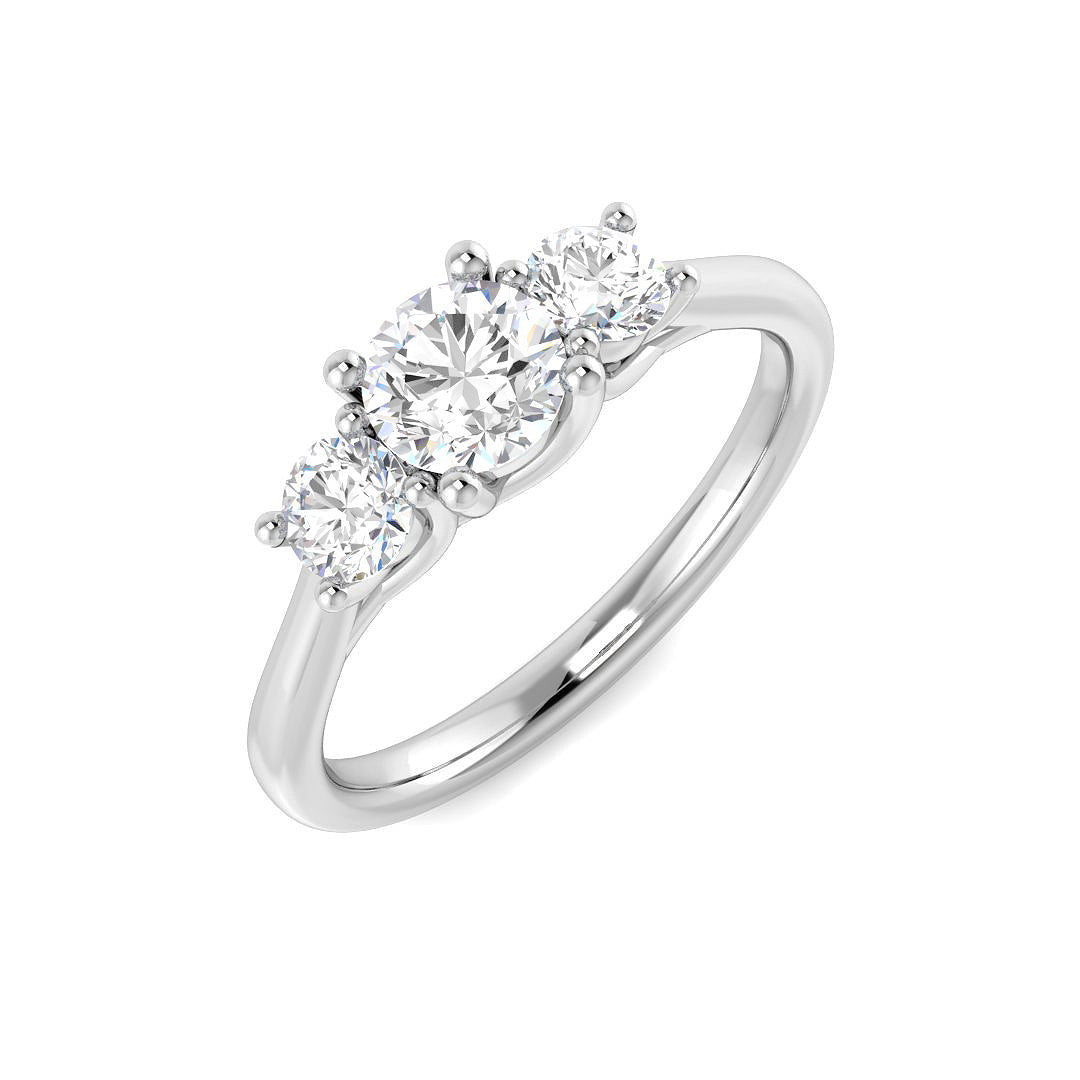 Three Stone Diamond Ring 0.88ct – SR4809 – 18k White Gold
