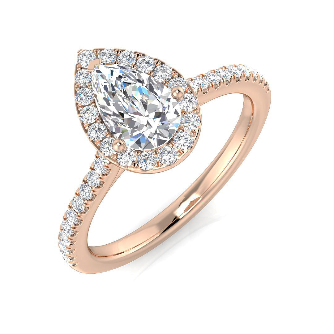 Halo Diamond Ring 0.55ct–5.71ct – SR530 – 18k Rose Gold