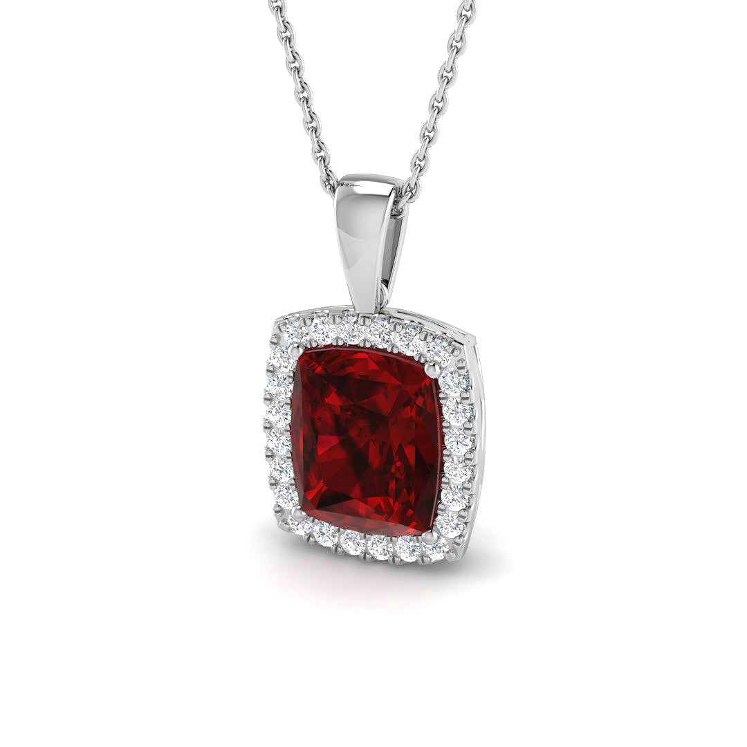 Ruby Lab-Grown Diamond Ring 4.45ct–5.79ct – SP6670~RY – 18k White Gold