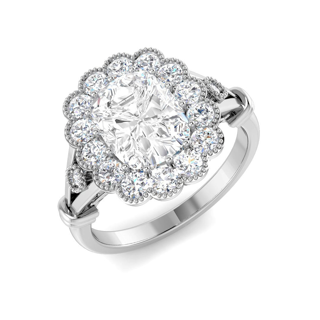 Vintage Lab-Grown Diamond Ring 2.68ct–2.75ct – SR7272 – 18k White Gold