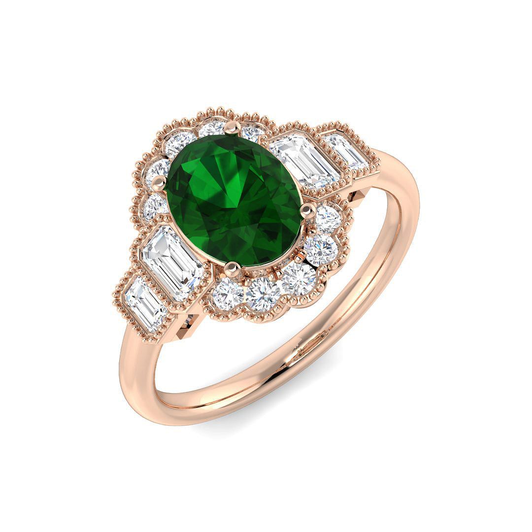 Vintage Lab-Grown Diamond Ring 1.79ct – SR7479~COEM – 18k Rose Gold