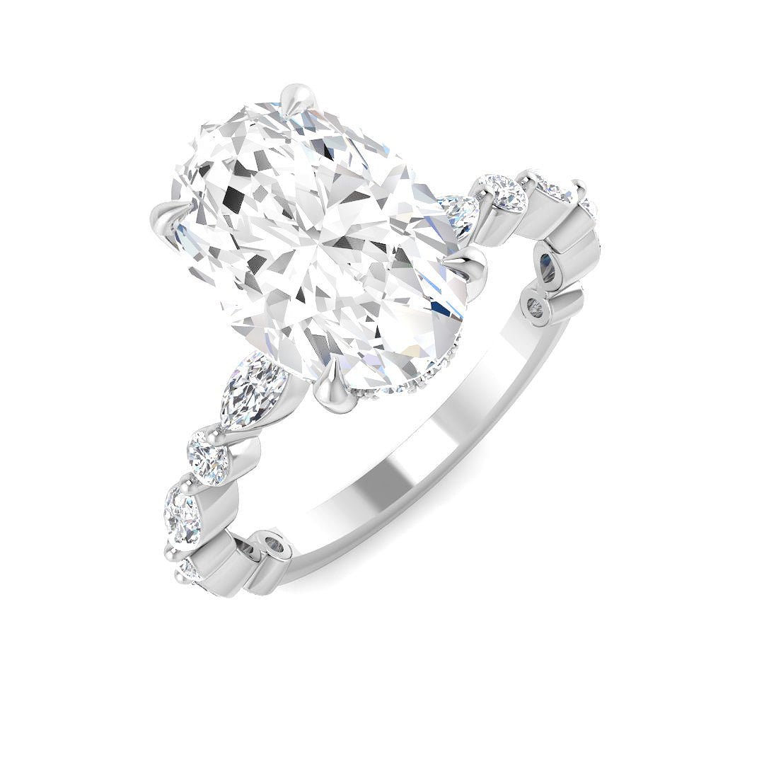 Engagement Lab-Grown Diamond Ring 1.41ct–3.99ct – SR4628 – 18k White Gold