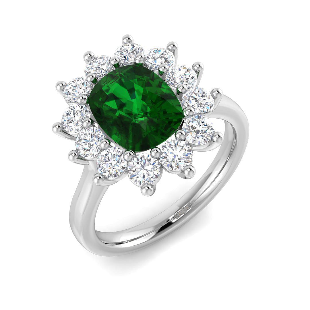 Cluster Diamond Ring 2.93ct–5.48ct – SL9378~EM – 18k White Gold