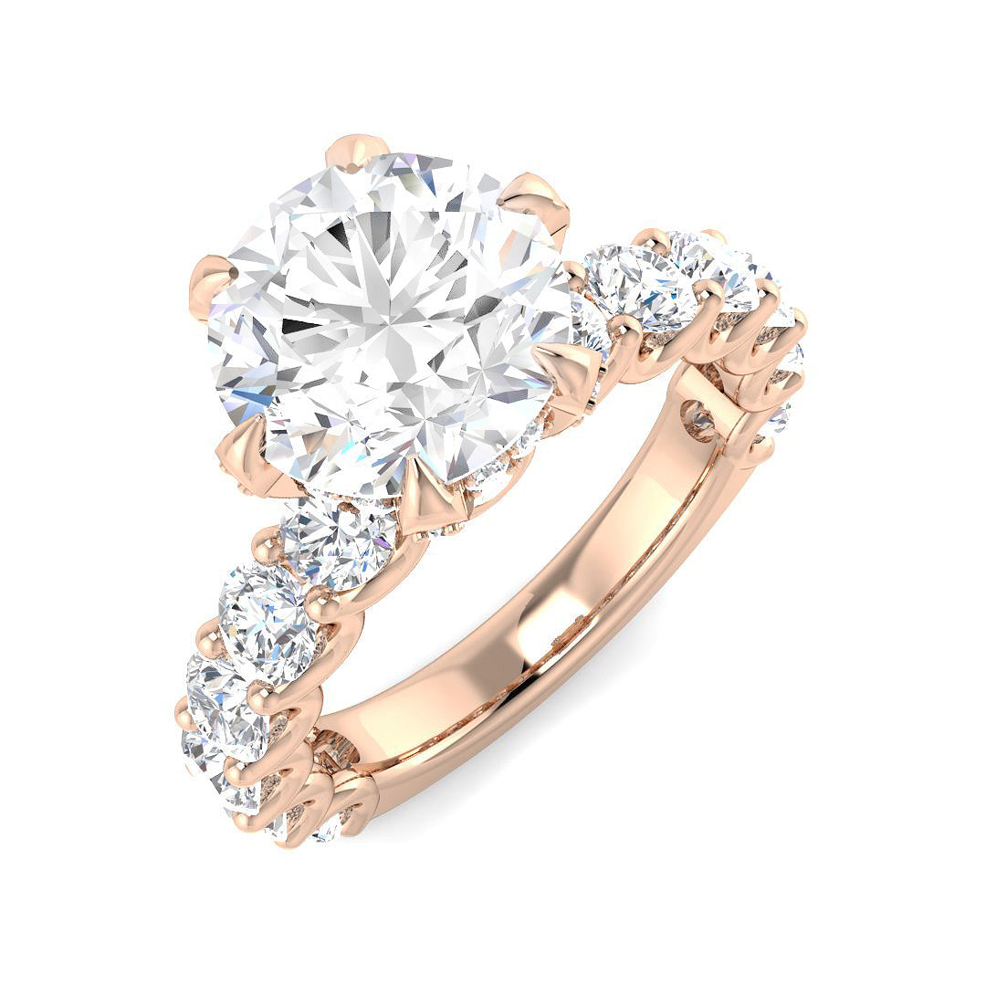 Engagement Lab-Grown Diamond Ring 3.77ct–7.87ct – SR4678 – 18k Rose Gold