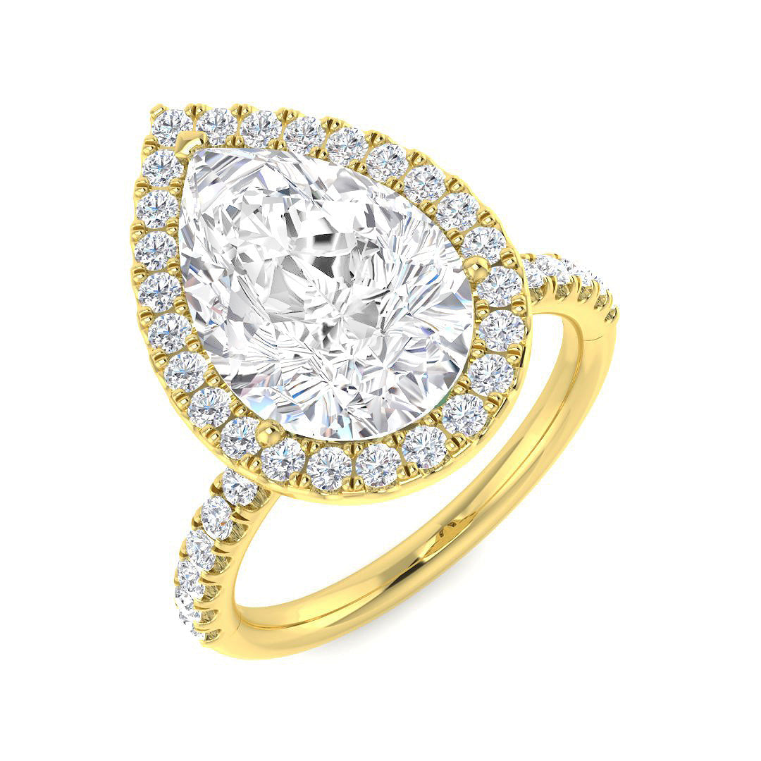 Halo Diamond Ring 0.55ct–5.71ct – SR530 – 18k Yellow Gold