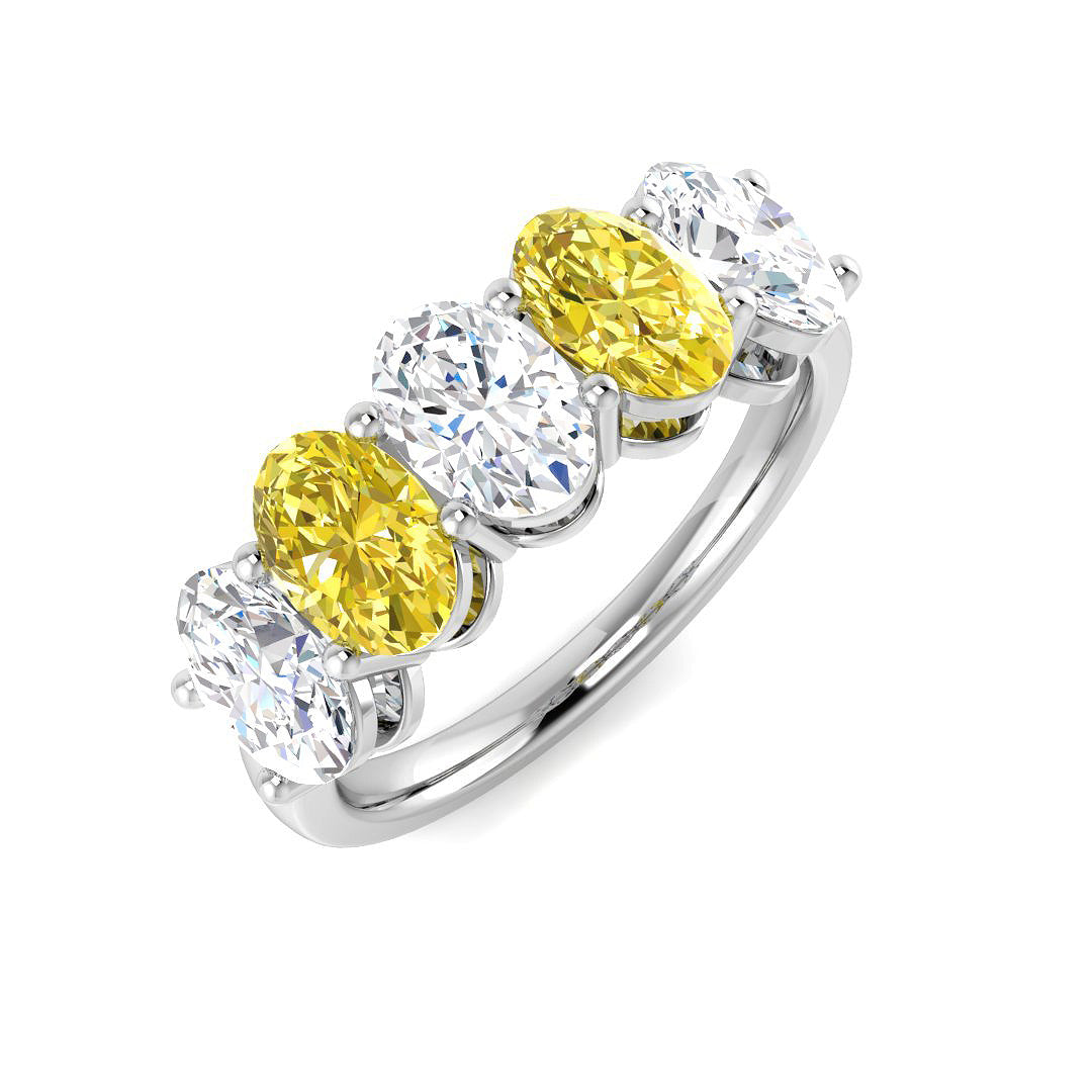 Five Stone Lab-Grown Diamond Ring 2.66ct – SR5265 – 18k White Gold