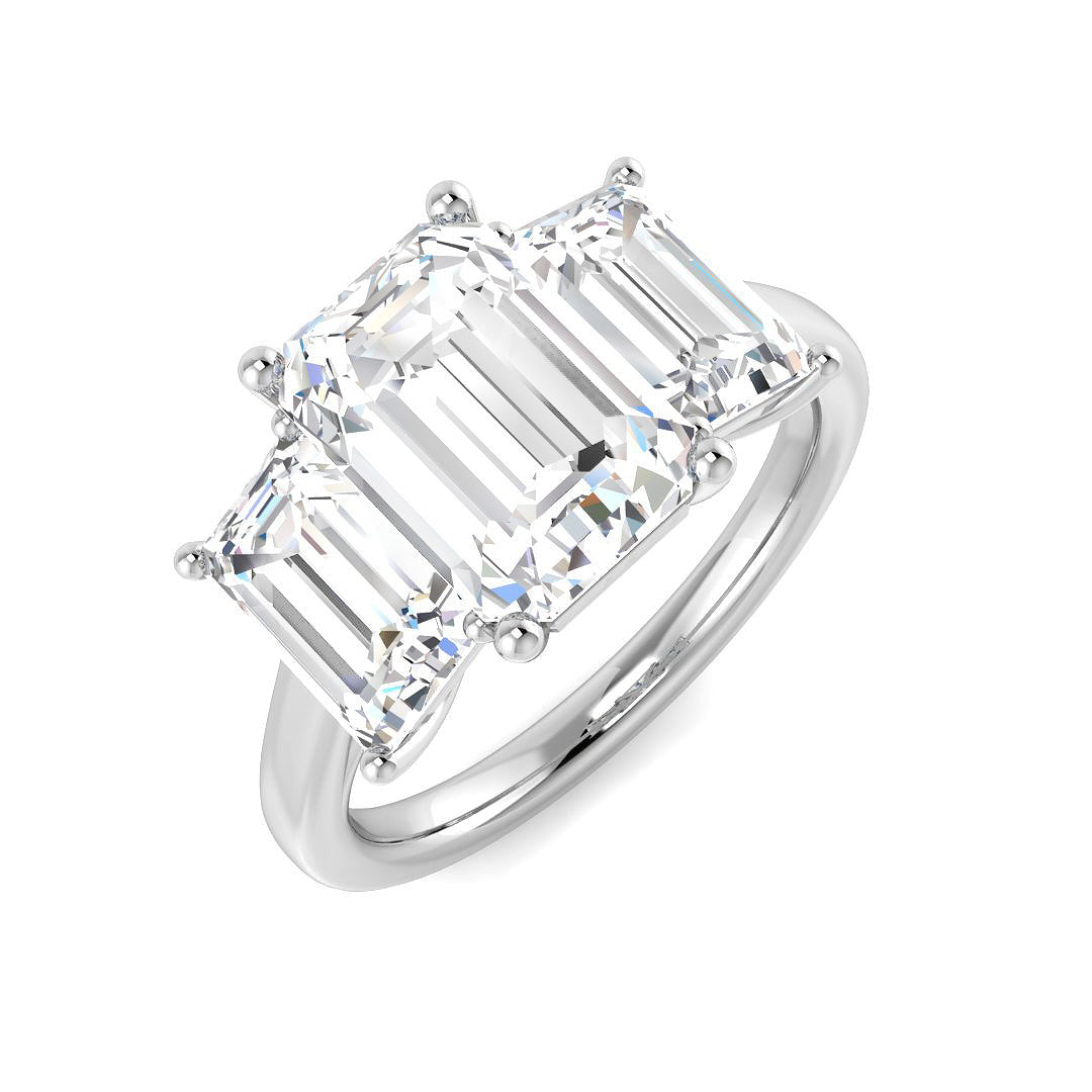 Three Stone Lab-Grown Diamond Ring 5.04ct – SR5511 – 18k White Gold