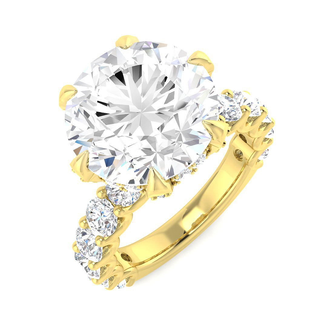 Engagement Lab-Grown Diamond Ring 3.77ct–7.87ct – SR4678 – 18k Yellow Gold