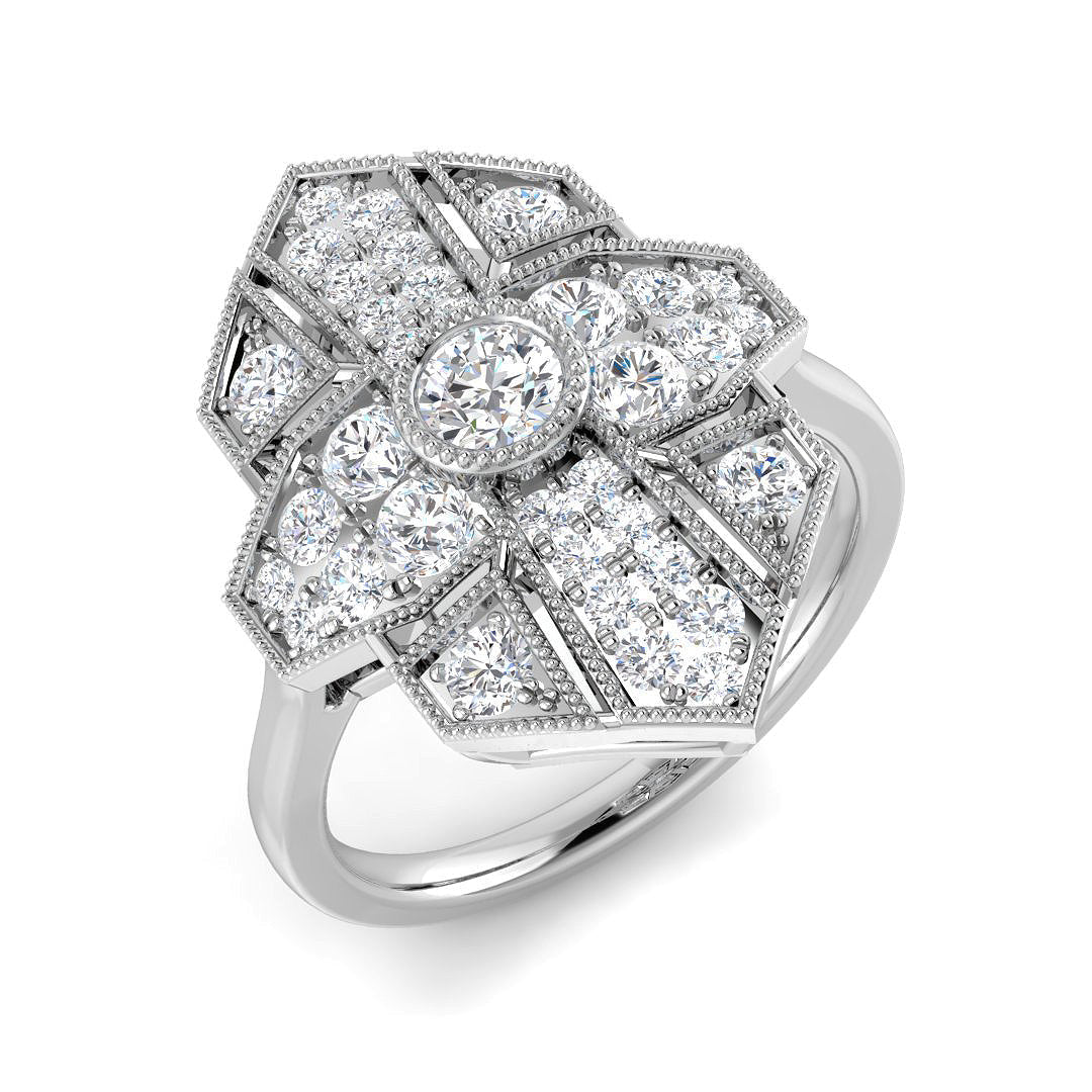 Vintage Diamond Ring 0.35ct–1.01ct – SL8349 – 18k White Gold
