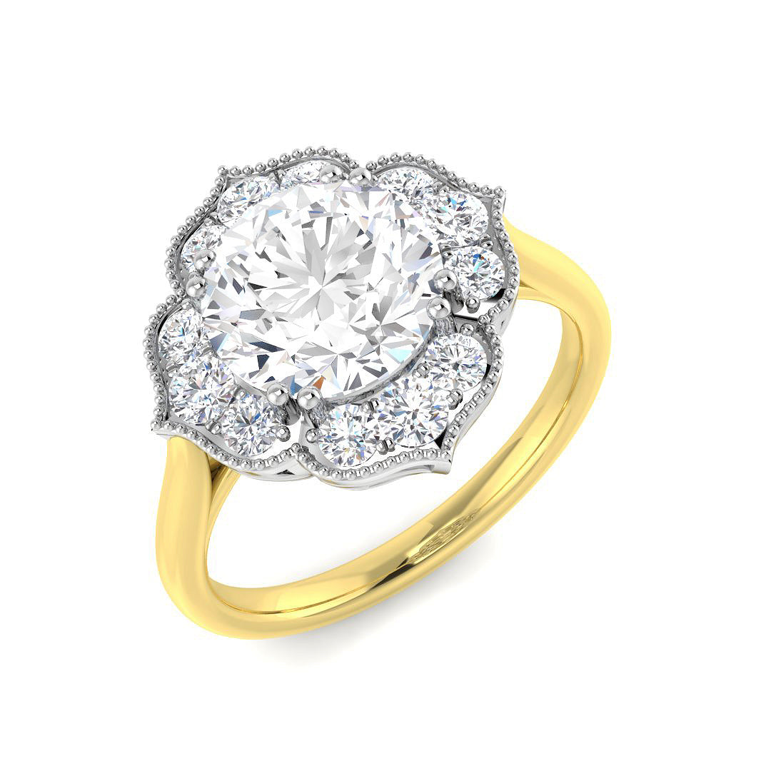 Vintage Diamond Ring 1.39ct–3.57ct – SR7356 – 18k Yellow Gold