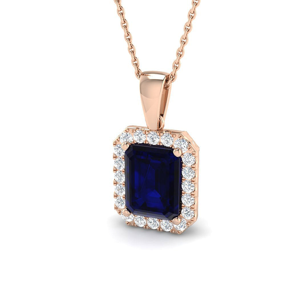 Blue Sapphire Diamond Ring 0.85ct–7.16ct – SP6667~BS – 18k Rose Gold