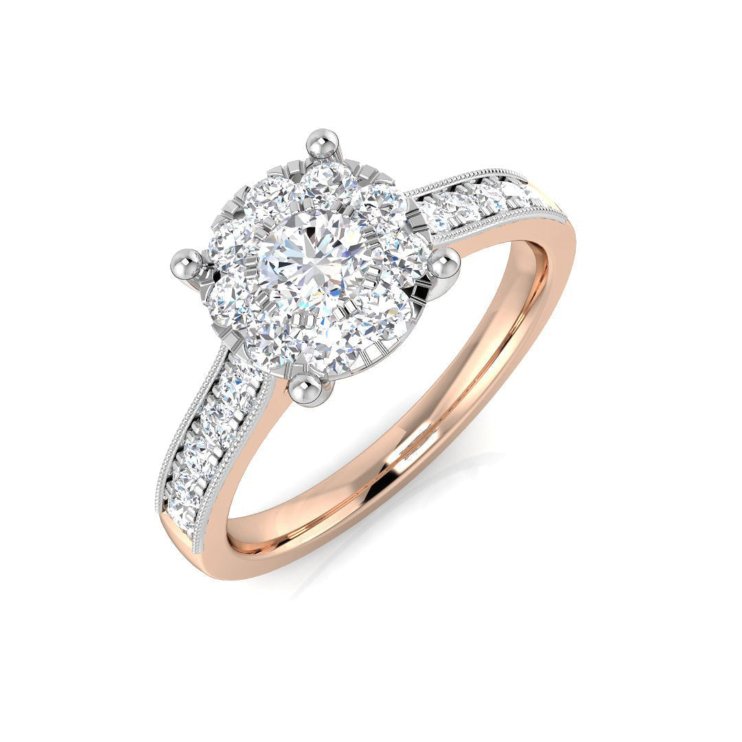 Cluster Diamond Ring 0.34ct–1.0ct – SL8405 – 18k Rose Gold