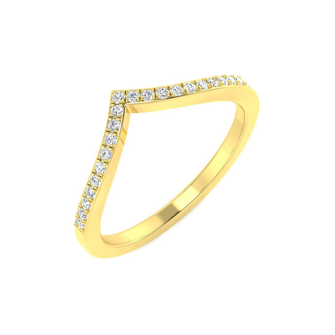 Wishbone Diamond Ring 0.1ct–0.29ct – SR3878 – 18k Yellow Gold