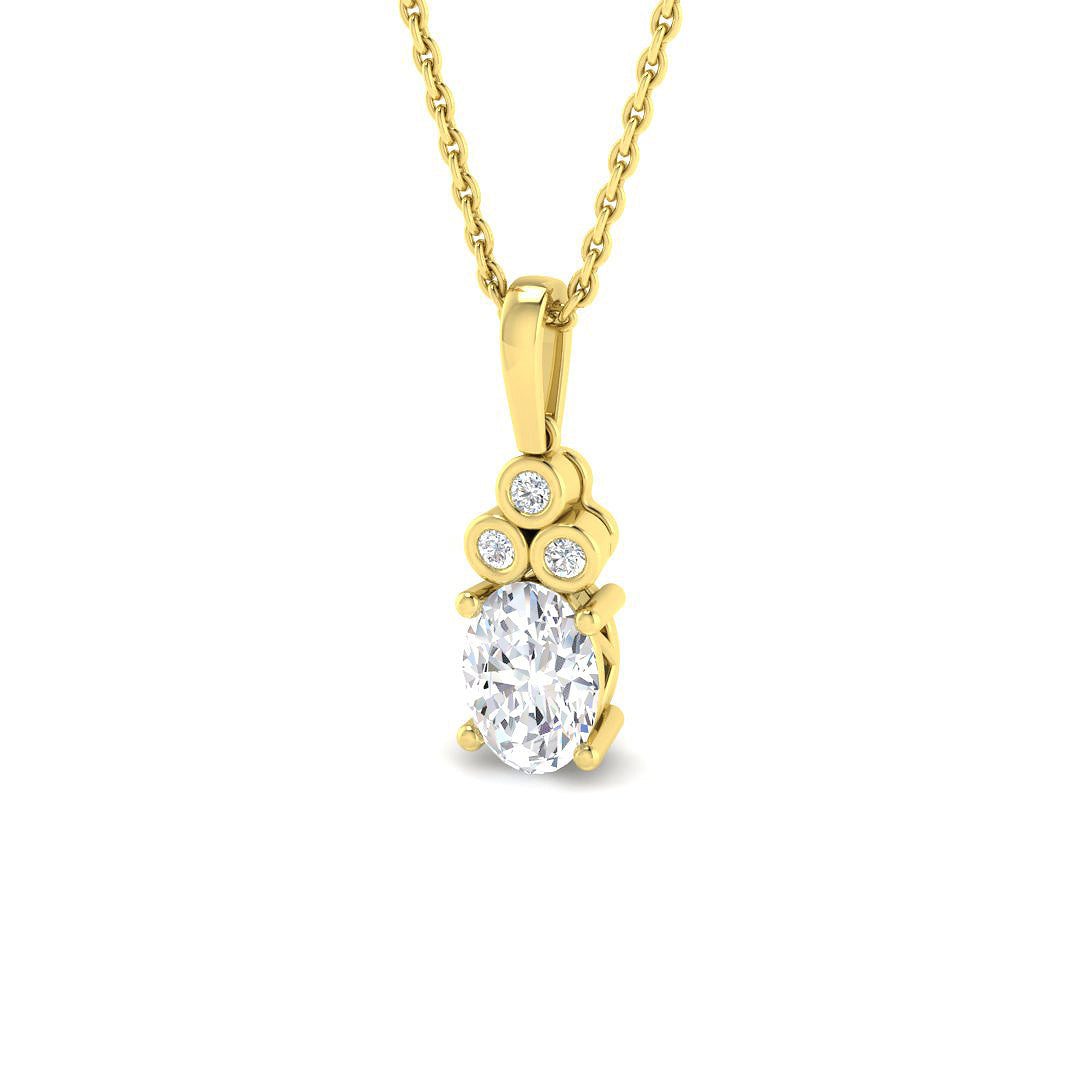 Drop & Trilogy Lab-Grown Diamond Ring 0.68ct – SP6894 – 18k Yellow Gold