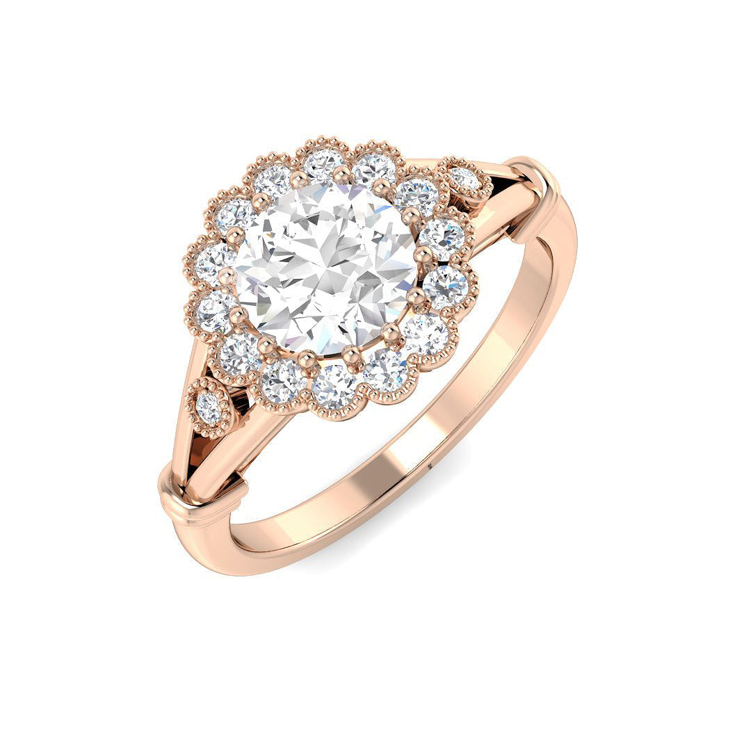Vintage Diamond Ring 1.21ct–3.76ct – SR7352 – 18k Rose Gold