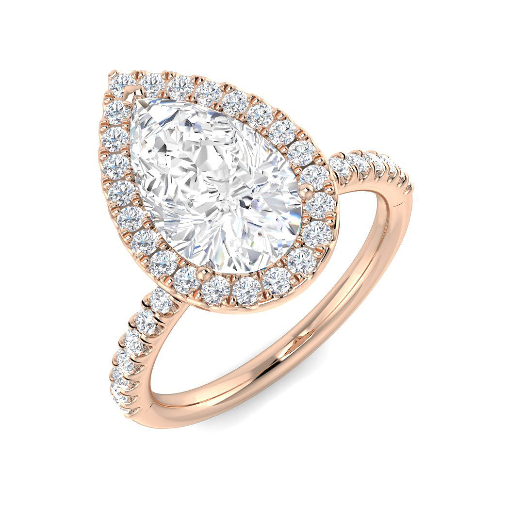 Halo Diamond Ring 0.55ct–5.71ct – SR530 – 18k Rose Gold