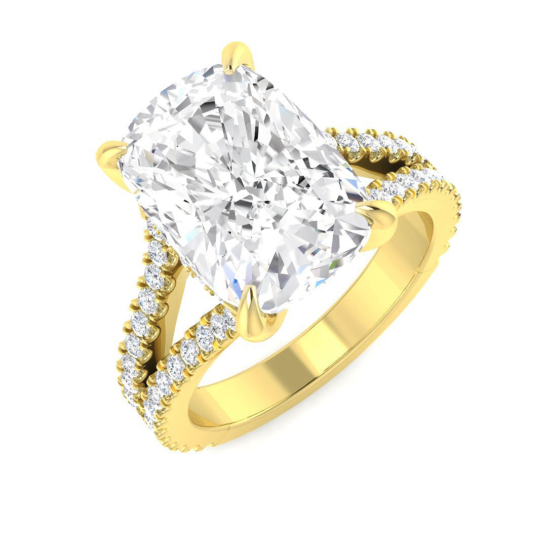 Engagement Lab-Grown Diamond Ring 2.61ct–5.74ct – SR4834 – 18k Yellow Gold