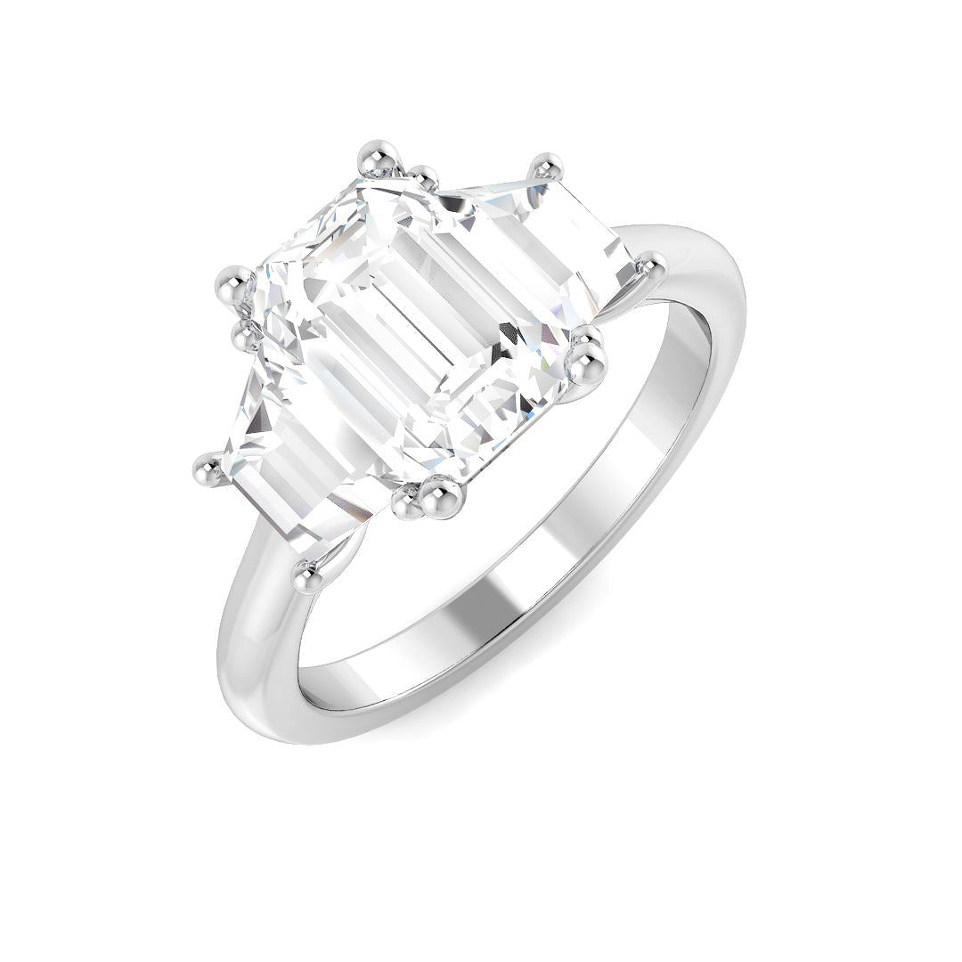 Three Stone Lab-Grown Diamond Ring 3.15ct–3.27ct – SR6331 – 18k White Gold