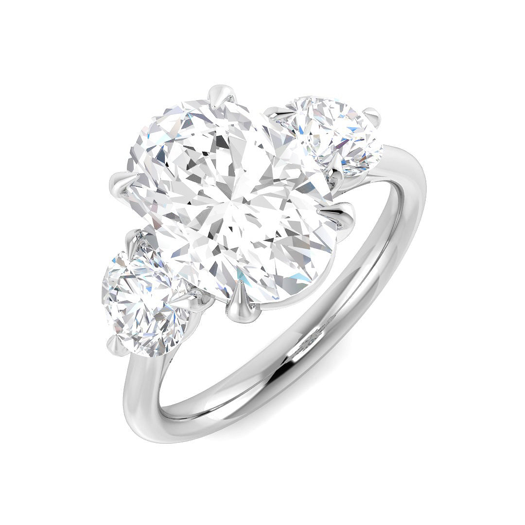 Three Stone Lab-Grown Diamond Ring 4.1ct – SR7120 – 18k White Gold