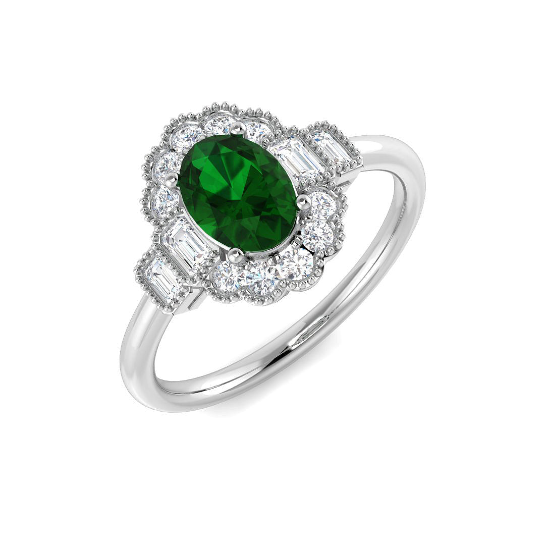Vintage Lab-Grown Diamond Ring 1.24ct – SR7468~COEM – 18k White Gold