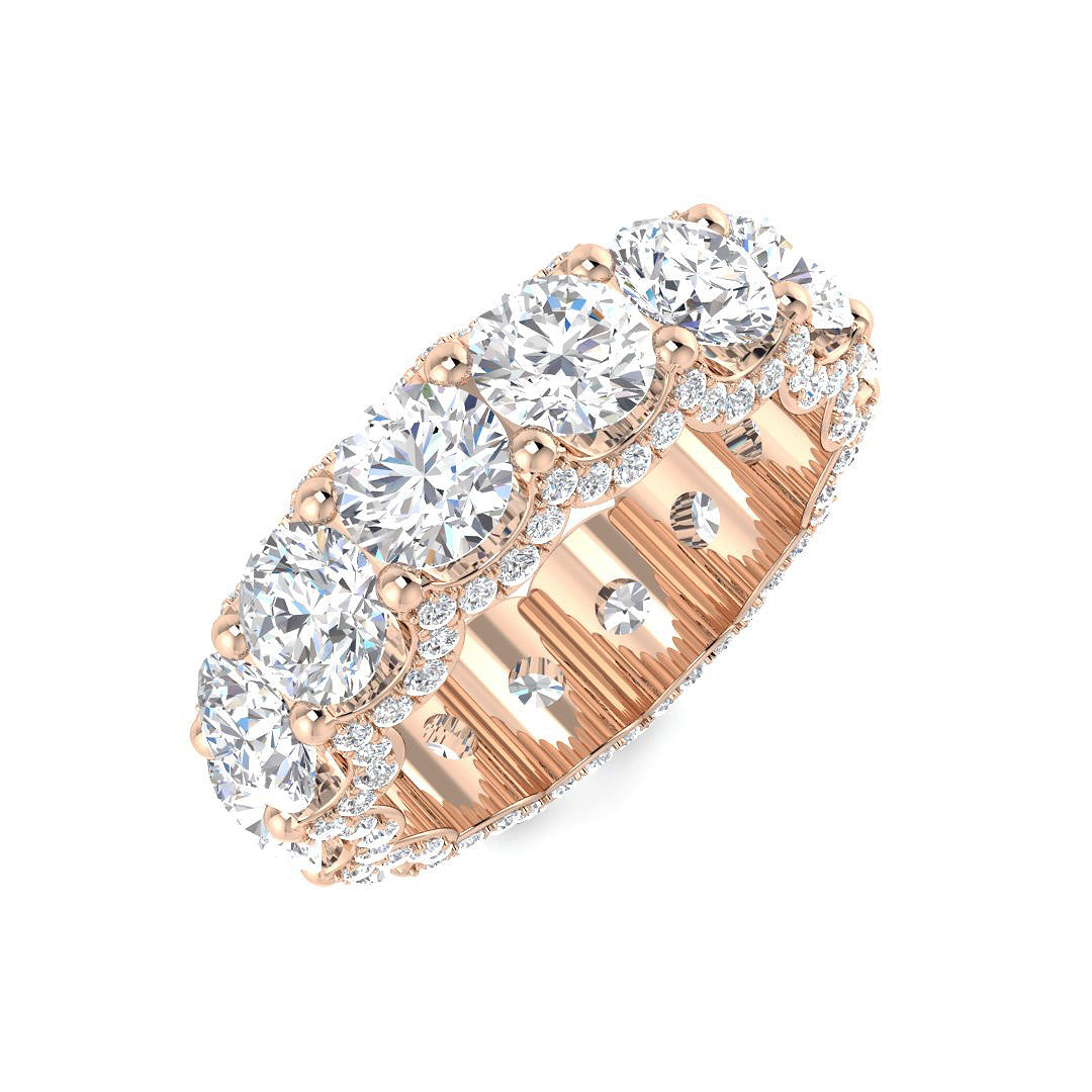 Full Eternity Diamond Ring 6.04ct–15.42ct – SR4683 – 18k Rose Gold