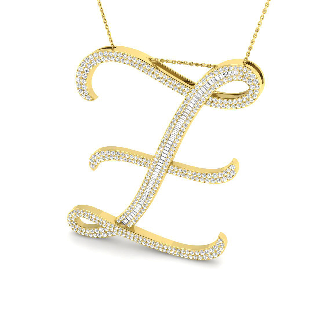 Initials Diamond Ring 2.3ct–2.87ct – SP5867-Z – 18k Yellow Gold