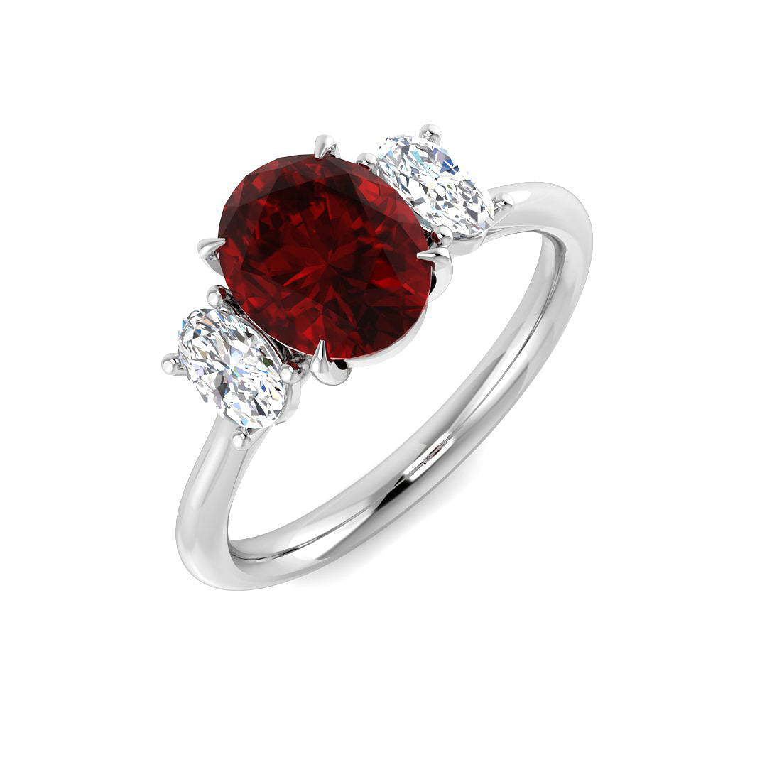 Ruby Lab-Grown Diamond Ring 1.78ct–2.17ct – SR2129 – Platinum