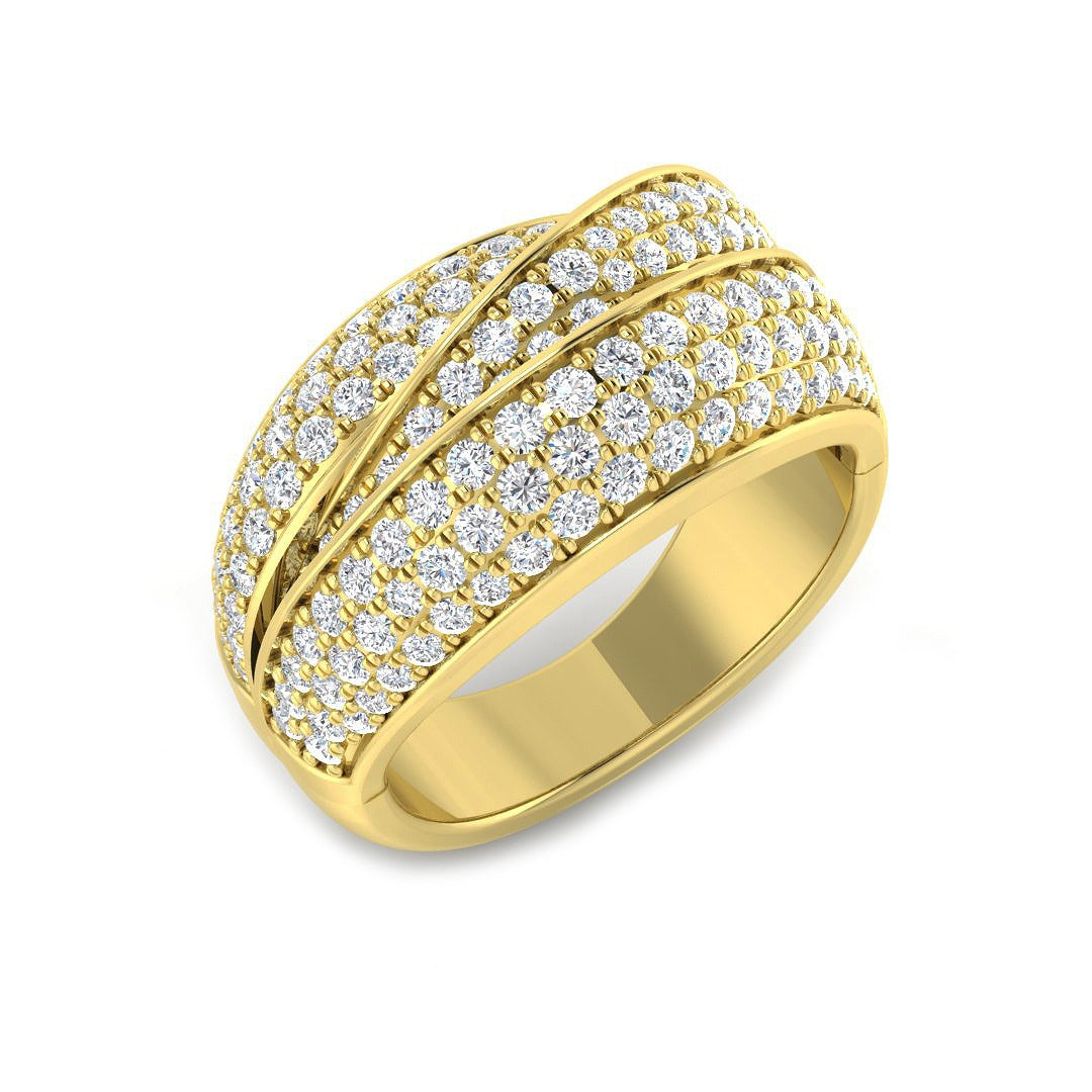Pave Diamond Ring 1.25ct – BJR0486 – 18k Yellow Gold