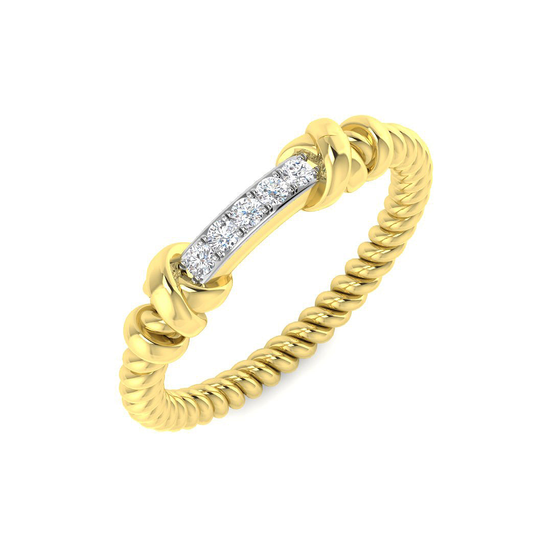 Fancy Diamond Ring 0.07ct – SR6235 – 18k Yellow Gold
