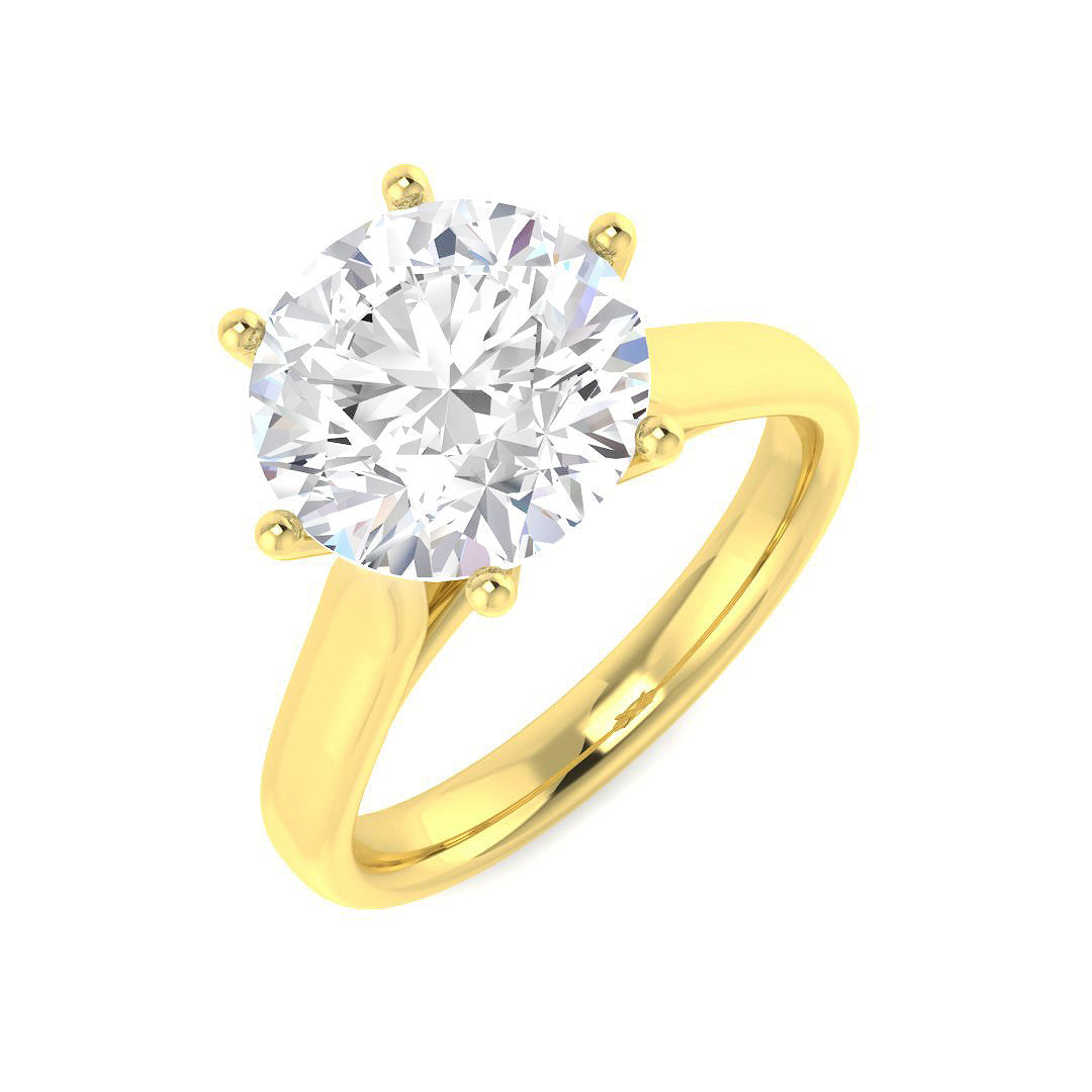 Engagement Lab-Grown Diamond Ring 4.0ct – SR7645 – 18k Yellow Gold