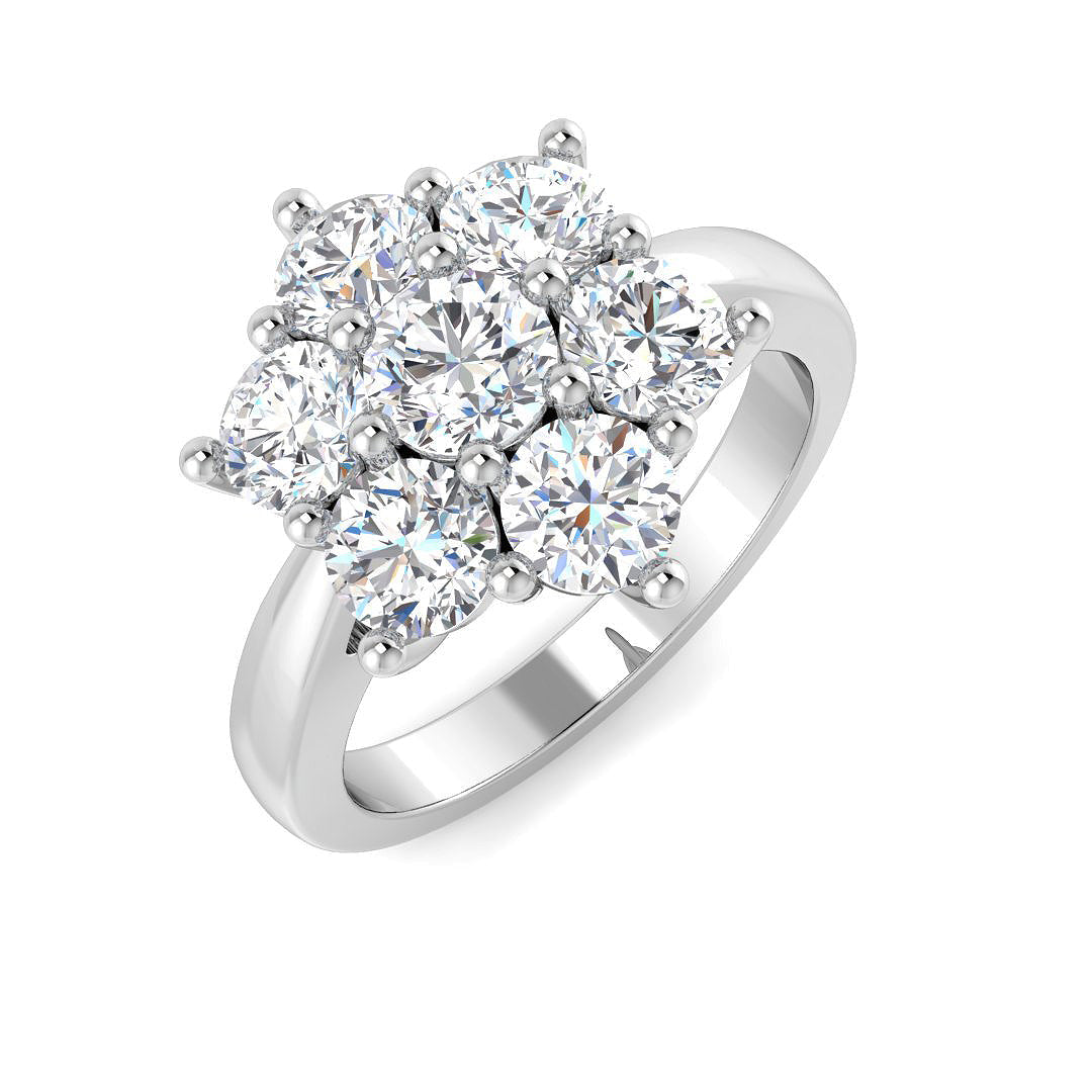 Multi Stone Diamond Ring 0.22ct–4.79ct – SL8523 – 18k White Gold