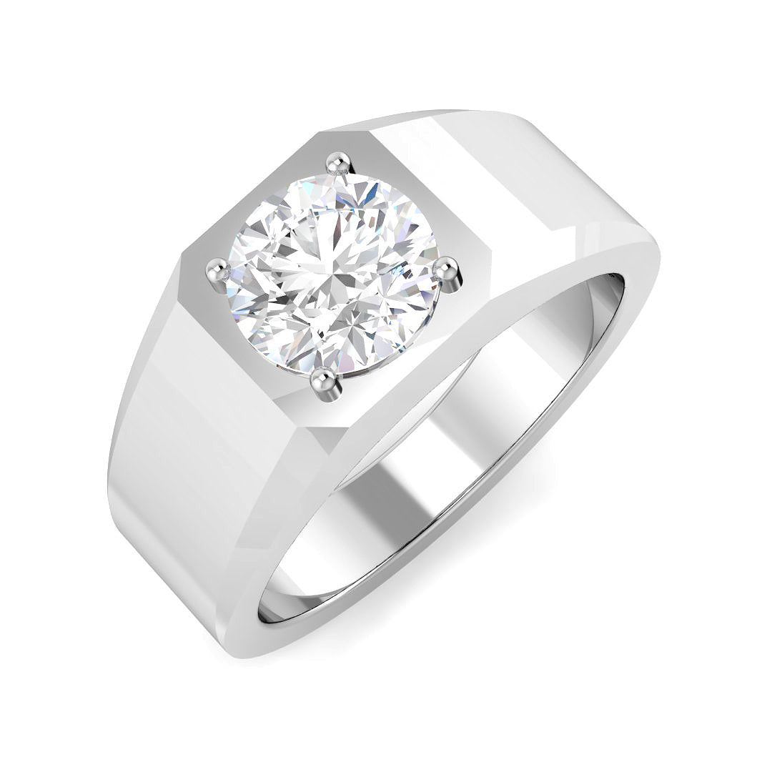 Signet Lab-Grown Diamond Ring 1.03ct–2.02ct – SR5067 – 18k White Gold