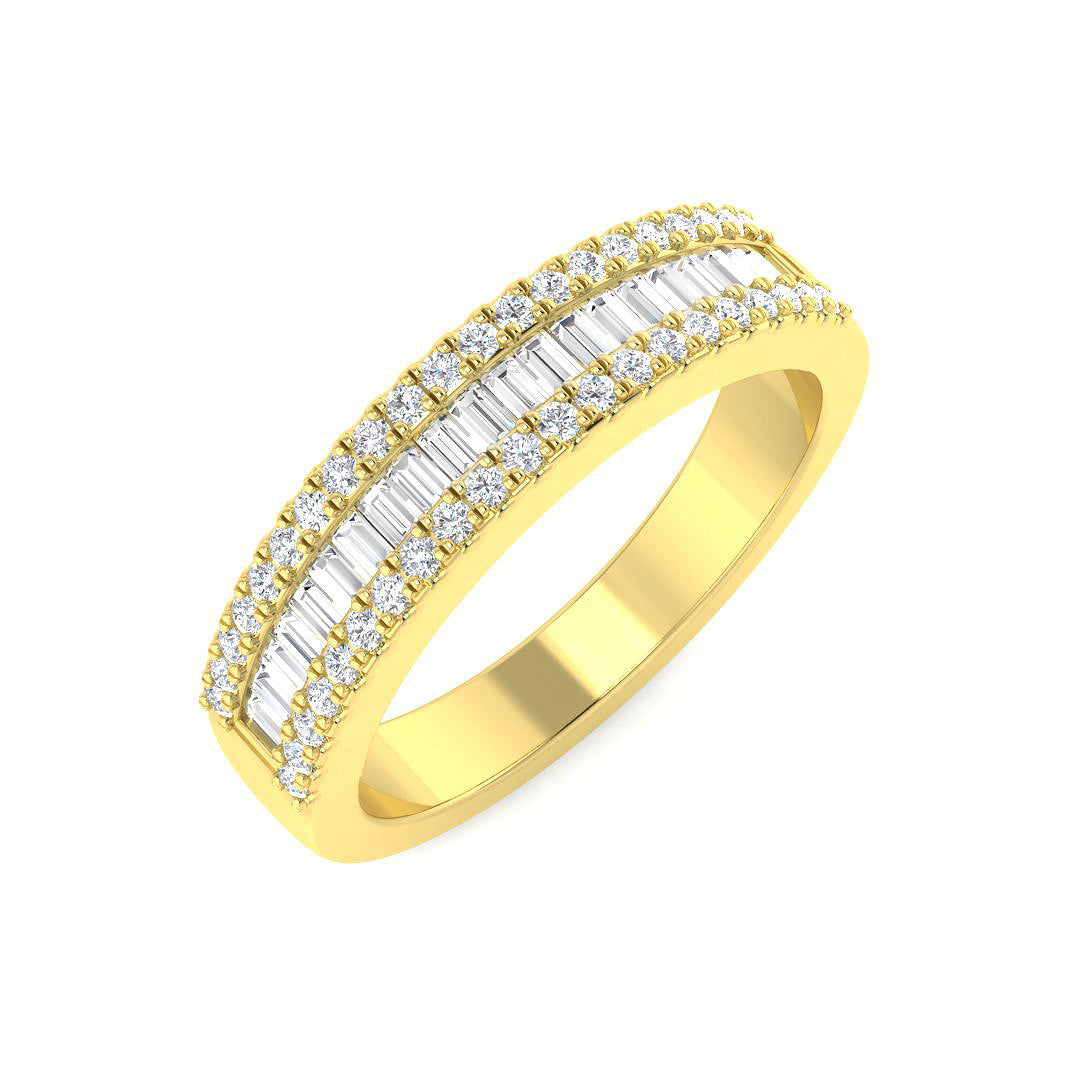 Baguette & Brilliant Diamond Ring 0.44ct–4.07ct – SR298 – 18k Yellow Gold