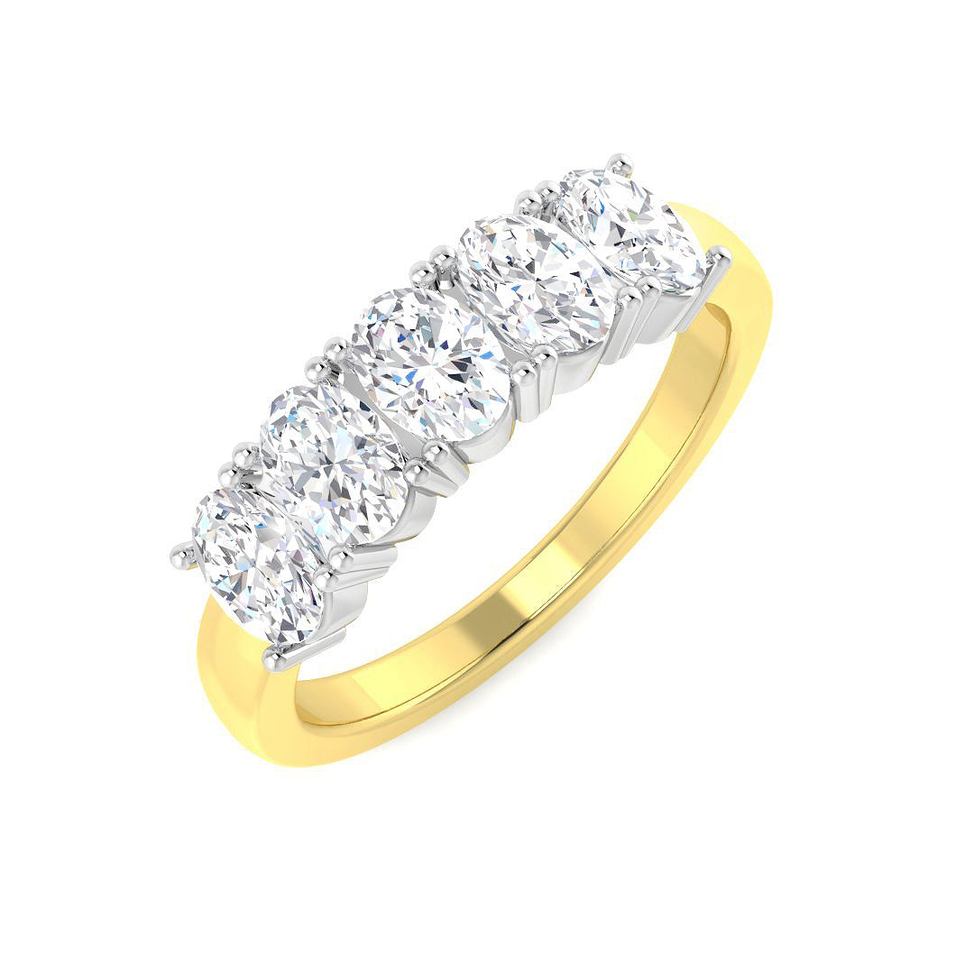 Five Stone Diamond Ring 1.01ct–1.38ct – SR1862 – 18k Yellow Gold