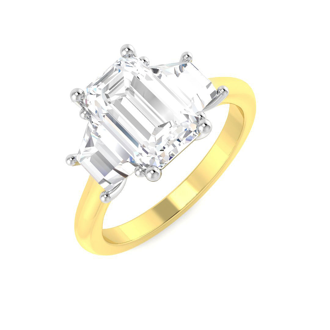 Three Stone Lab-Grown Diamond Ring 3.26ct – SR6334 – 18k Yellow Gold