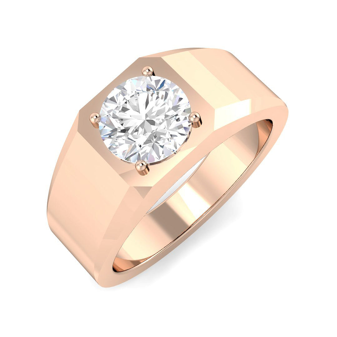 Signet Lab-Grown Diamond Ring 1.03ct–2.02ct – SR5067 – 18k Rose Gold