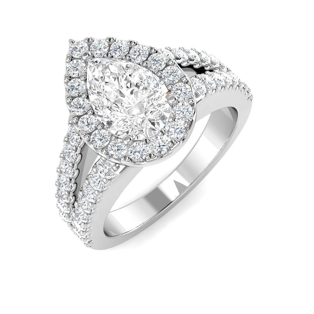Halo Lab-Grown Diamond Ring 1.89ct–2.5ct – SR4340 – 18k White Gold