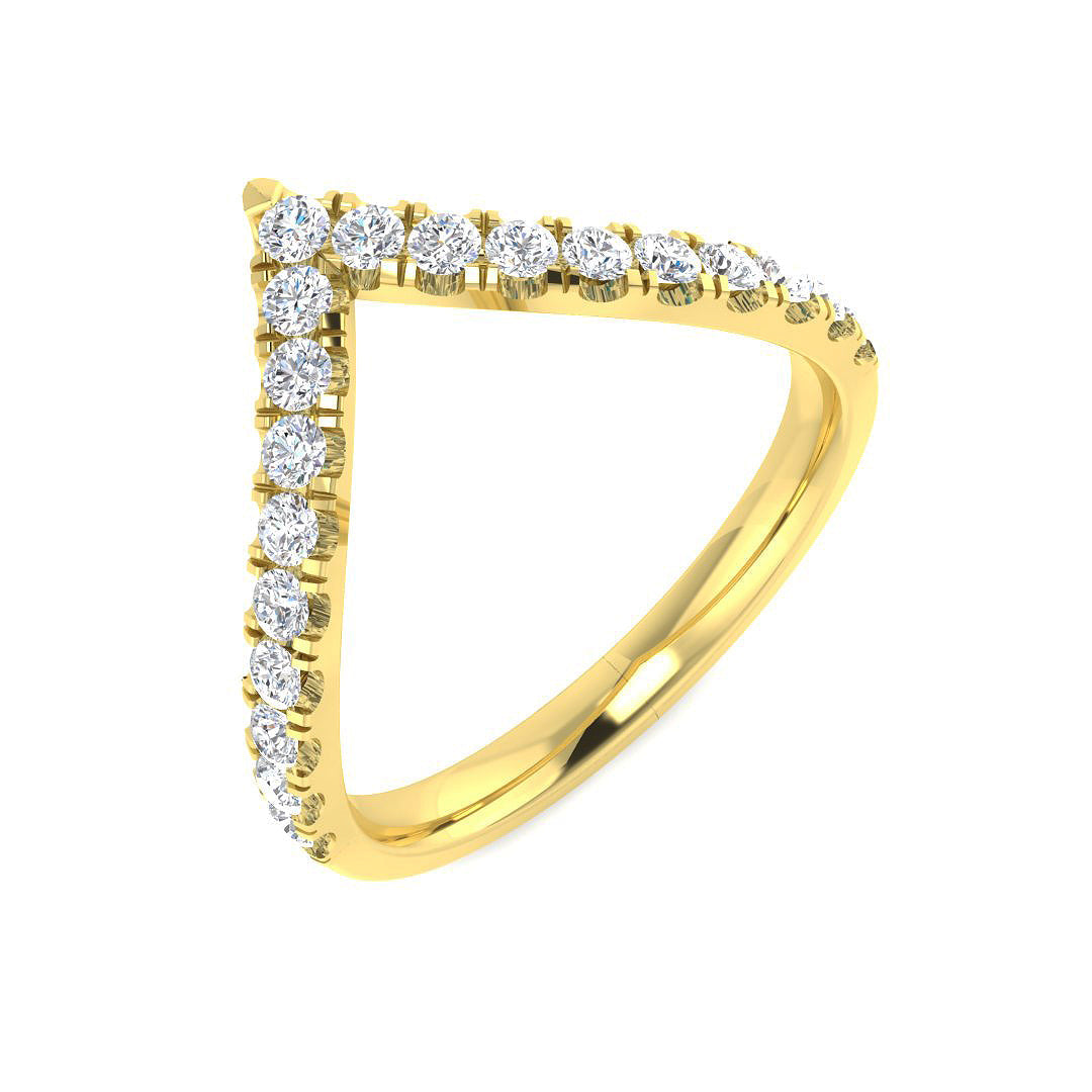 Wishbone Diamond Ring 0.22ct–0.41ct – SR4919 – 18k Yellow Gold