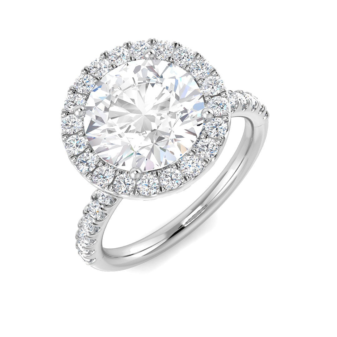 Halo Lab-Grown Diamond Ring 3.52ct – SR6123 – 18k White Gold