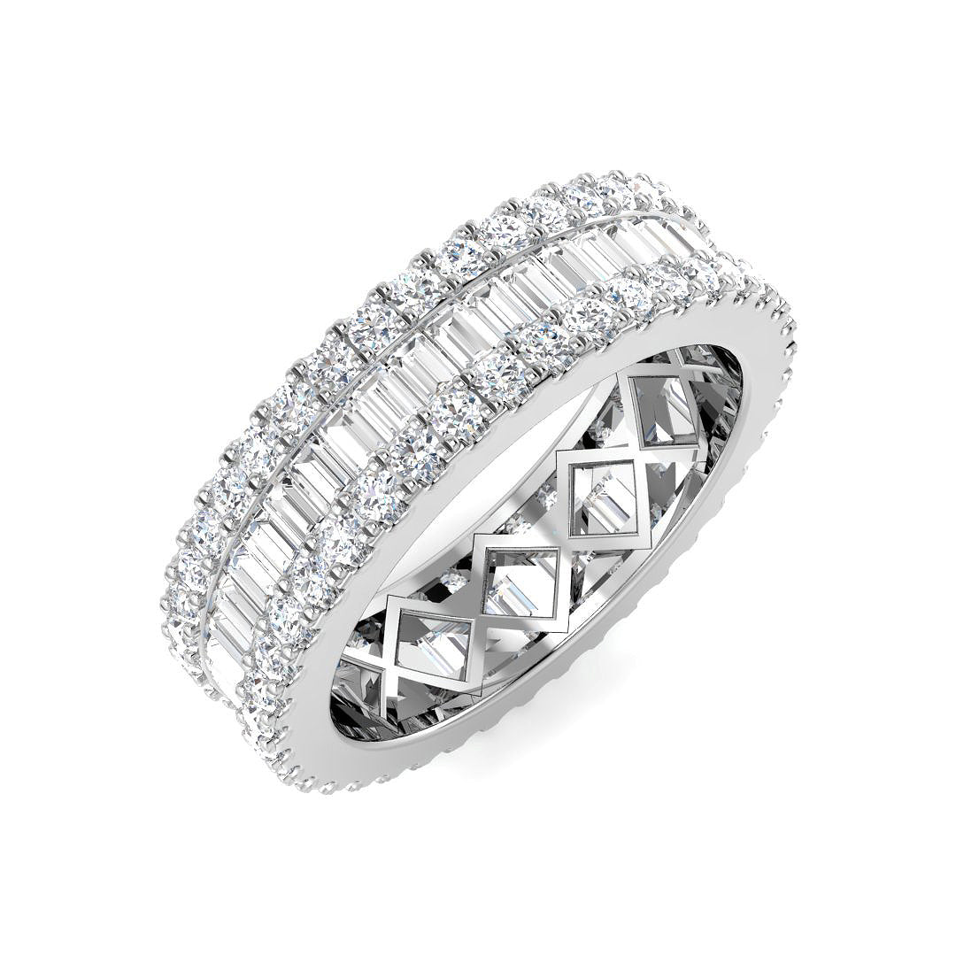Baguette & Brilliant Diamond Ring 2.05ct – SR6118 – 18k White Gold