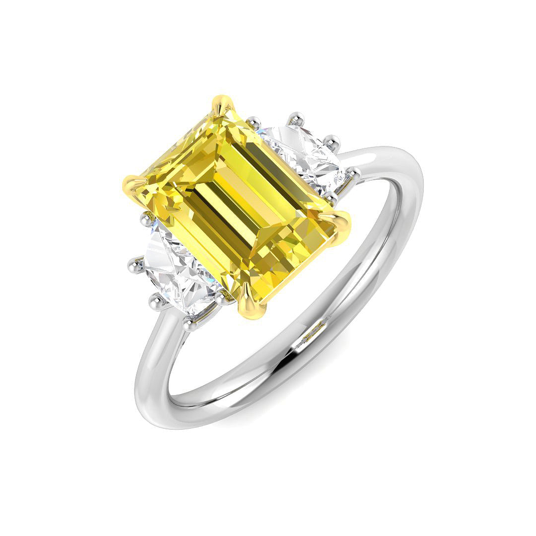 Three Stone Lab-Grown Diamond Ring 2.71ct–4.38ct – SR6948~LGYD – 18k White Gold